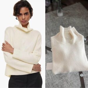 New Aritzia Wilfred Luxe Cashmere Jara Comfy Cozy Business Casual Sweater Sz L